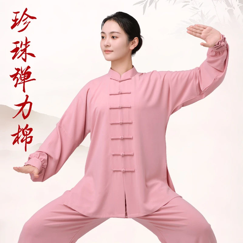**New Premium Women's 3-Season Stretch Cotton Tai Chi Practice & Performance Uniform - Breathable Flexible Design**