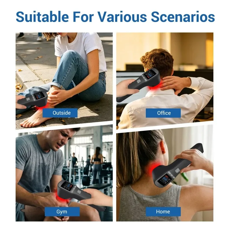 880mW Professional Class IV LLLT Red Infrared Cold Laser Therapy Device 650nm 808nm for Sciatica Heel Spurs Neck Pain Relief