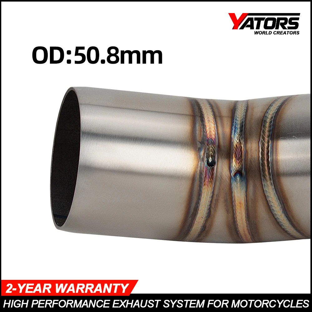 For CFMOTO 450MT MT450 IBEX450 Euro 5+ E5 51MM Motorcycle exhaust pipe adventure moto escape kit motobike exhaust middle pipe 2