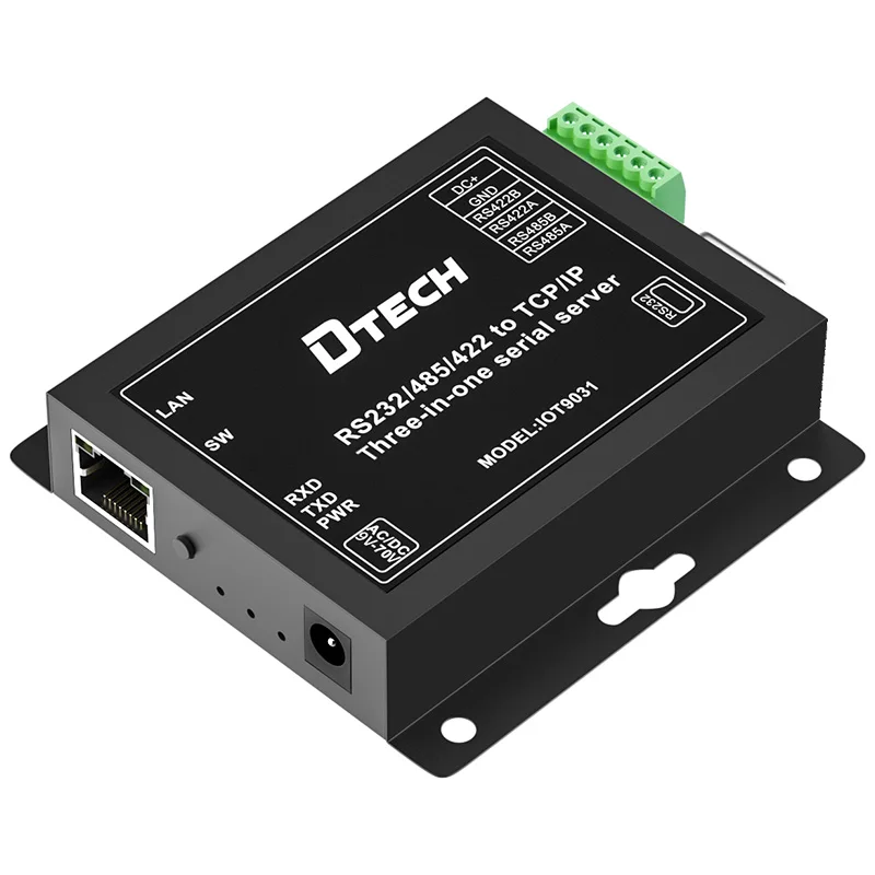 DTECH-IOT9031 อุตสาหกรรม Modbus Ethernet Converter Serial to TCP IP สาม-in-One อะแดปเตอร์เซิร์ฟเวอร์ RS232 RS485 RS422