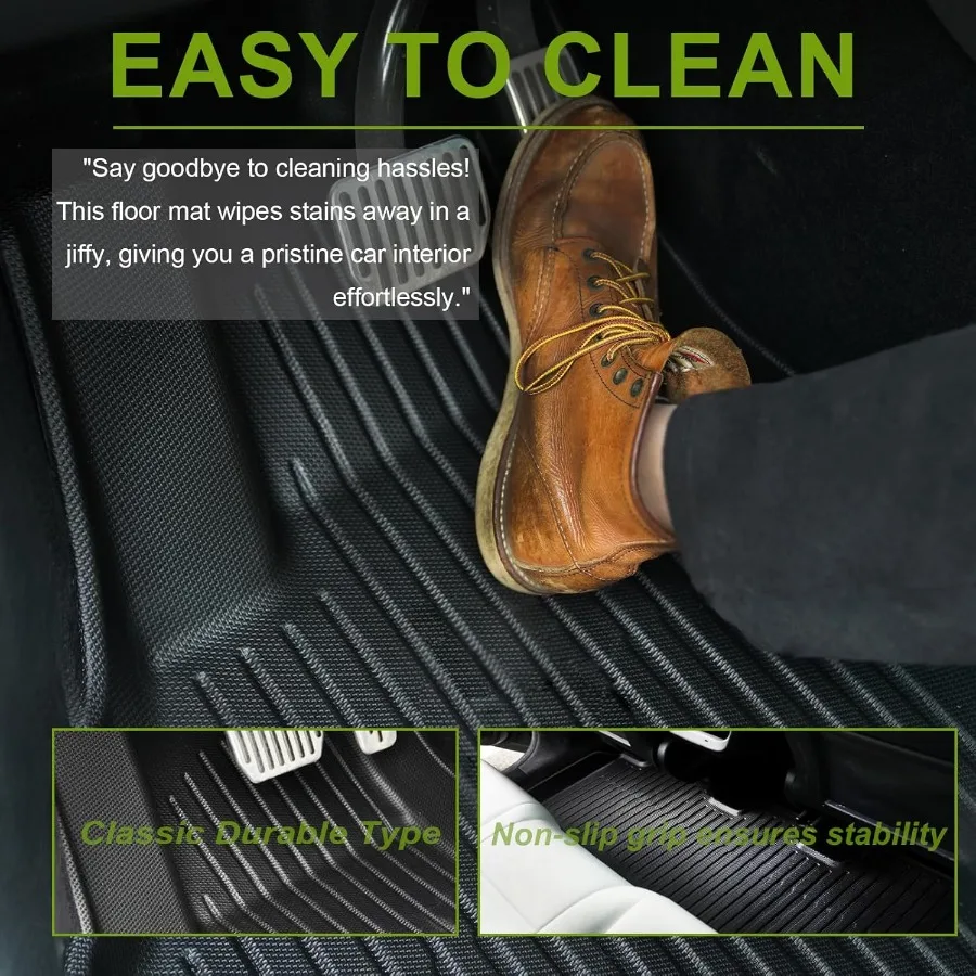 Zestaw dywaników samochodowych TPE na każdą pogodę do Escape 2020-2024 (niehybrydowy), obejmujący przednie i tylne rzędy siedzeń, 3-częściowy, czarny, wkładki do wnętrza samochodu, akcesoria.