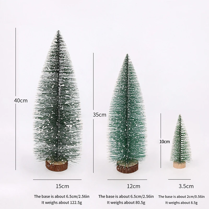 Mini Christmas Tree Ornament Small Artificial Pine Sisal Snow Landscape Xmas Trees Christmas Tabletop Navidad Decor Gifts