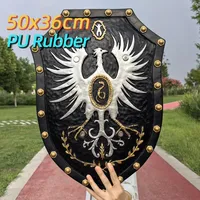Silver Phoenix Knight Shield Samurai Shield Cos Medieval Weapons Props PU Models Game Decoration Kids Toys Shield