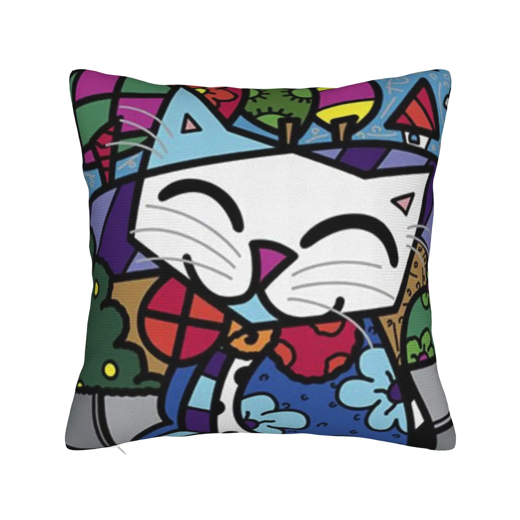 Pillow Cover B-BrittoES  Cute Funny Pillow Case For Sofa Home Decor Pillowcases