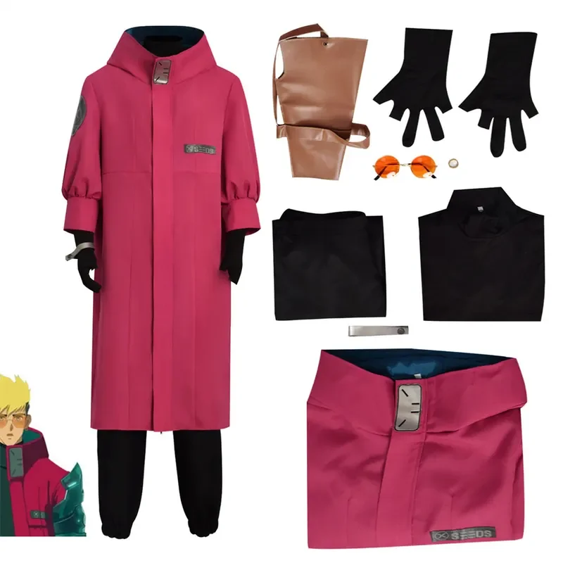 

2023 new cossky Trigun vassh the stampede cosplay costume adult men shirt coat pant kids Halloween carnival cosplay costume