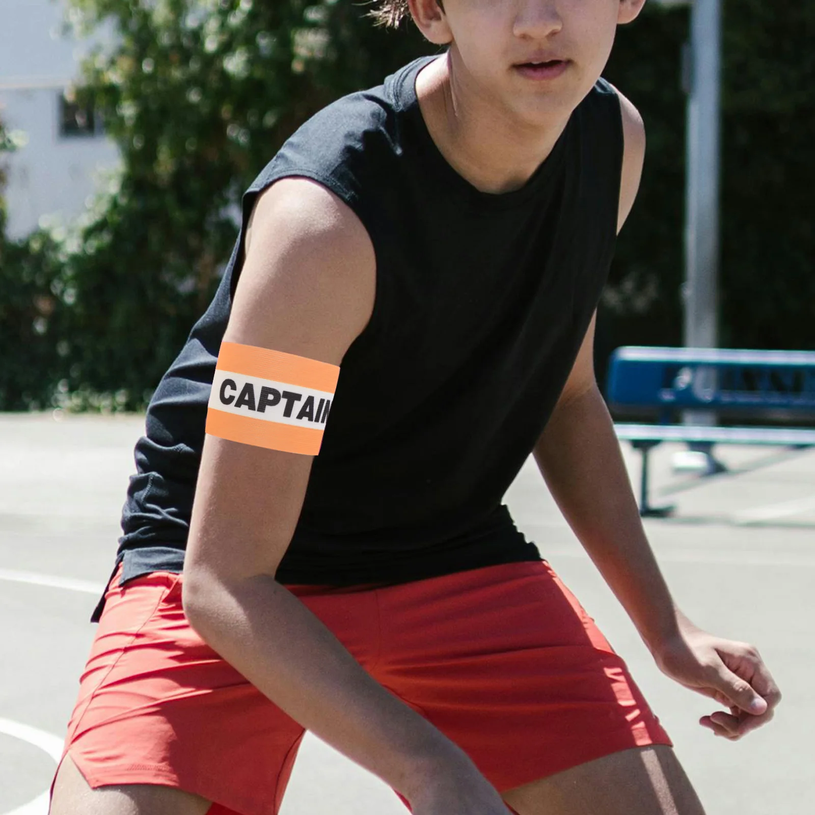 5 個のサッカーキャプテンアームバンド大人の若者向けに調整可能高視認性サッカーチームリーダースポーツバンド試合用