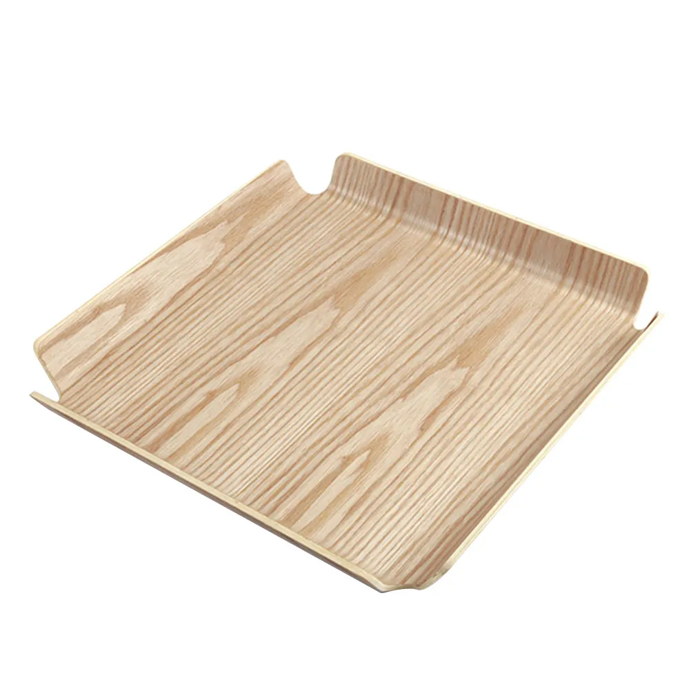 1Pcs Premium Wooden Bread Tray Multi Use Wooden Cake Dish Pizza Plate Dessert Holder Fruit Platter Service Tray for Office Hotel