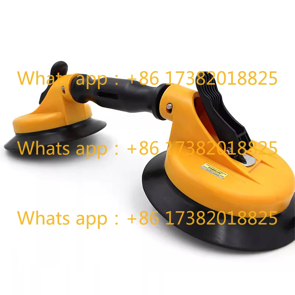 Dual Suction Cup Lifter for Car Windshield Glass, Curved Glass, Tiles & Marble - 45KG Heavy Duty Handle (145mm)
