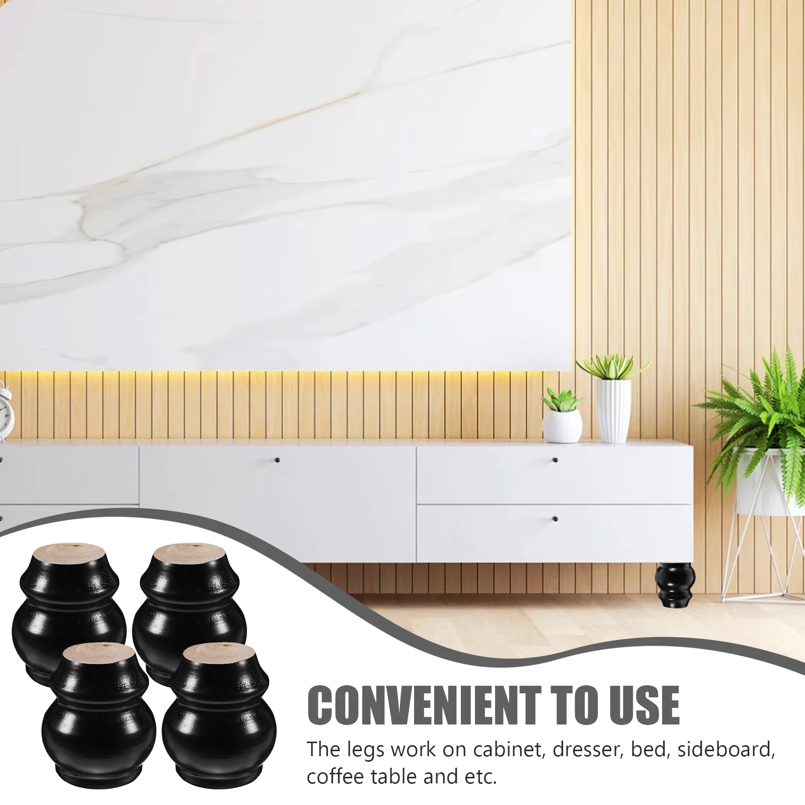 

4Pcs Solid Wood Furniture Legs High Weight Capacity Sofa Replacement Legs for Dresser Cabinet Coffee Table Armchair Furniture