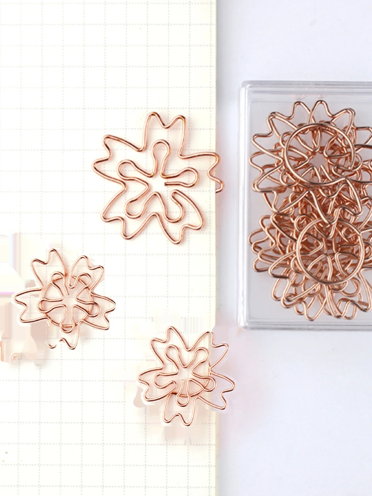 Office Supplies Rose Gold Snowflake Paper Clip Metal Paperclips Shaped Pin Desk Office Items Teal Paper Clips Kawaii Stationery