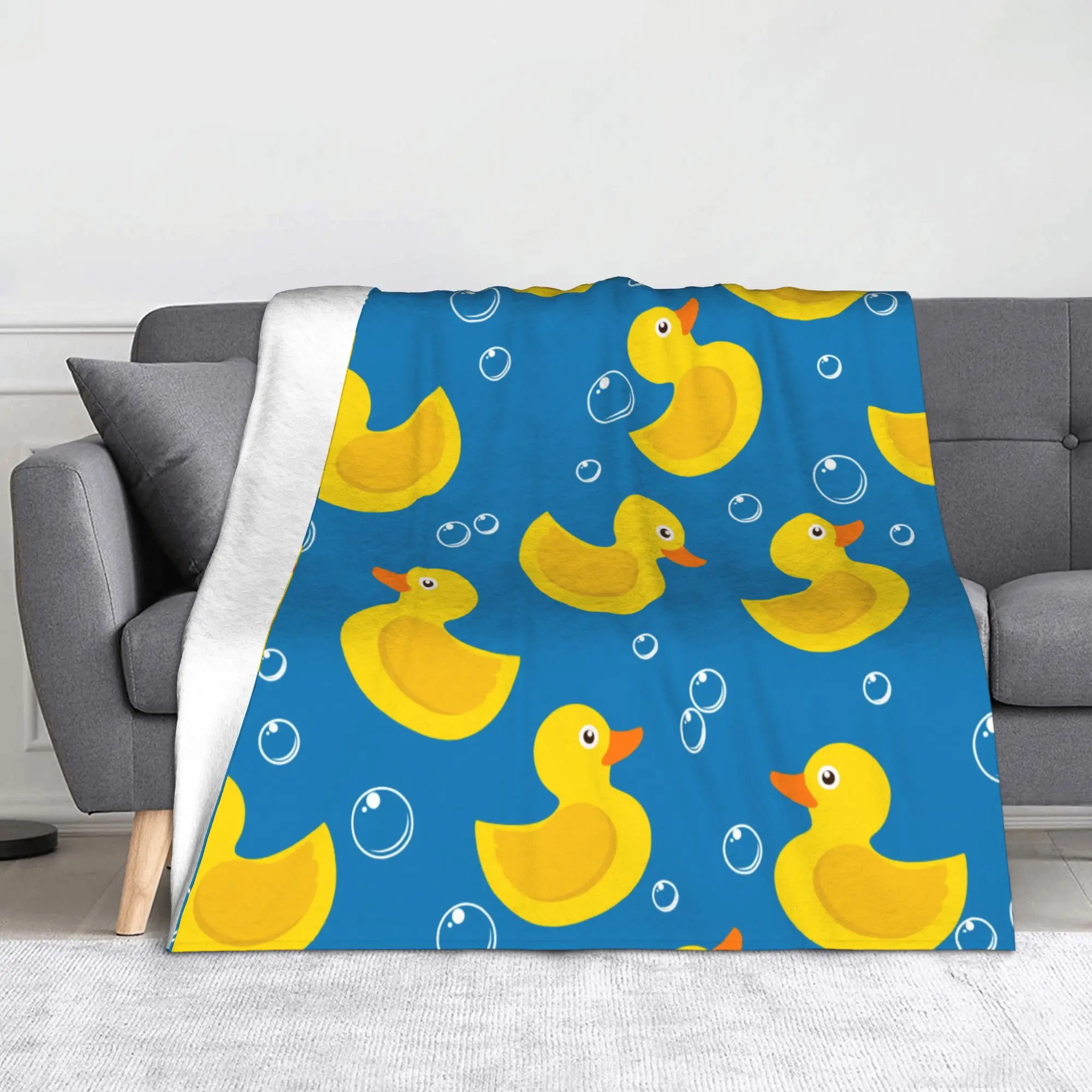 

Cartoon Yellow Duck Blanket Fleece Decoration Multifunction Soft Throw Blankets for Home Office Plush Thin Quilt