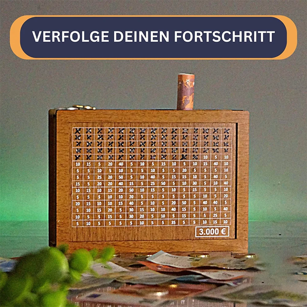 Tirelire avec compteur, boîte d'épargne d'argent, coffre-fort de Style rétro, banque en bois, fait à la main, objectif d'économie d'argent pour enfant et adulte