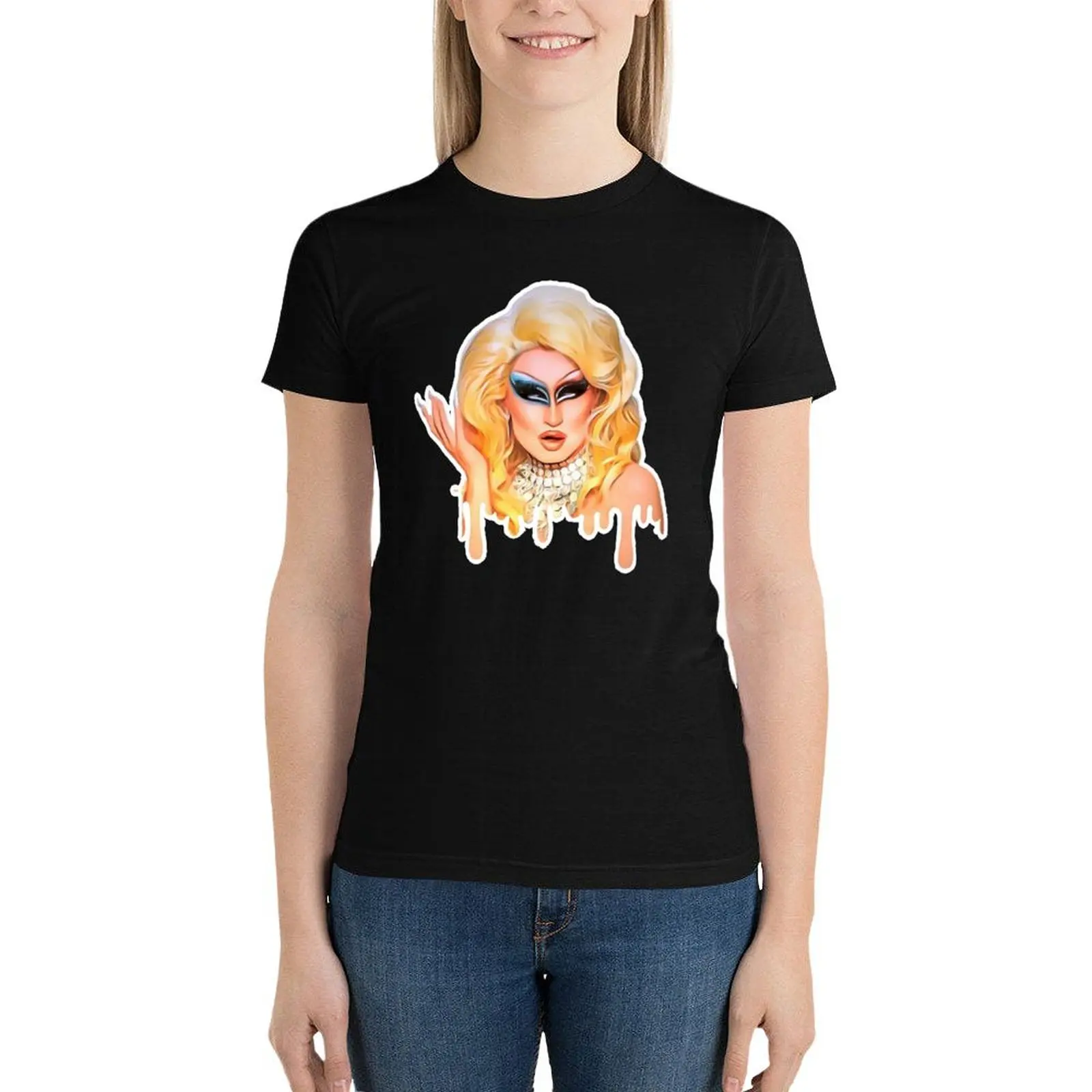 

Gottmik Trains for Days Makeup Artwork T-Shirt tops korean fashion oversized hippie clothes Women t-shirts