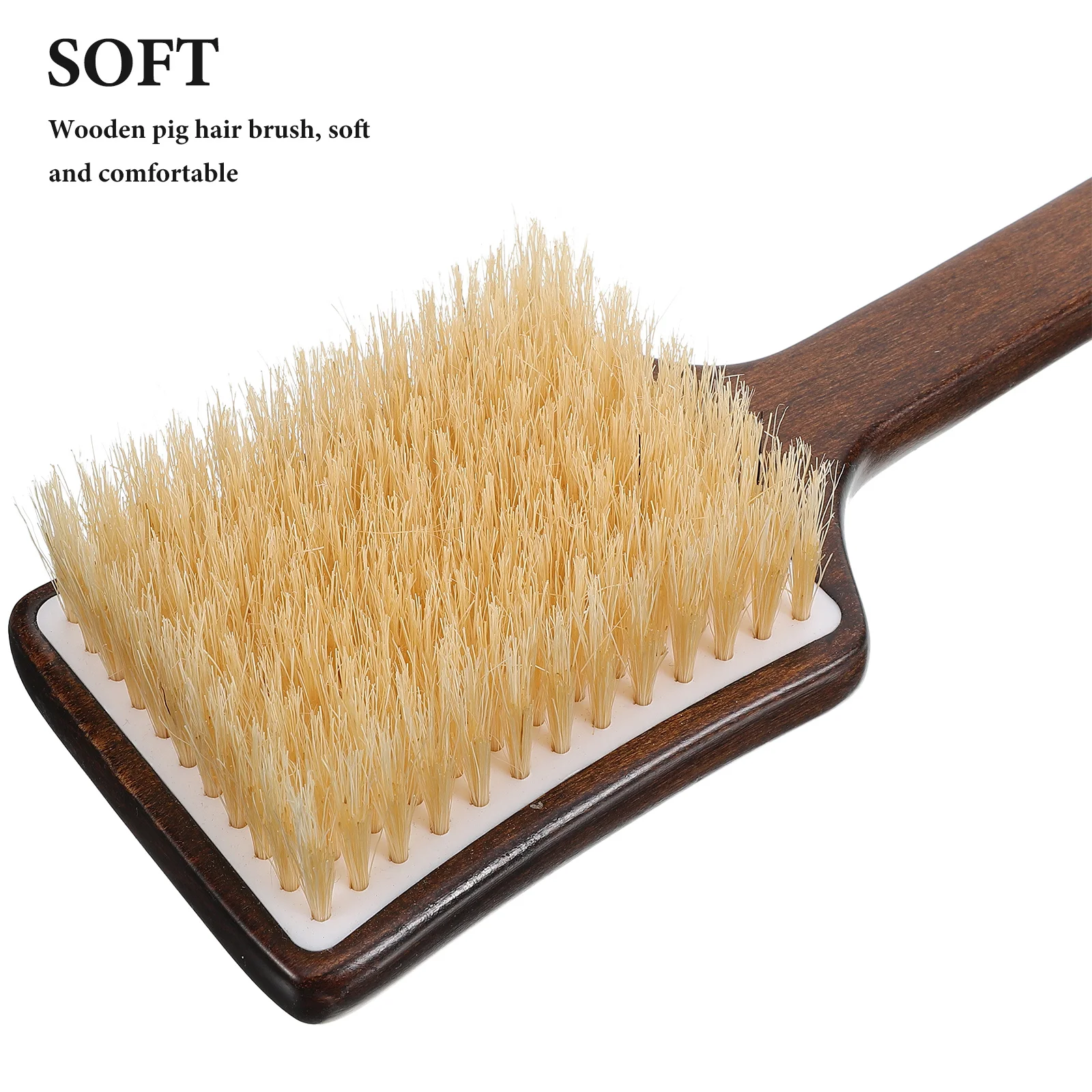 

Wooden Handle Bath Brush Pig Bristles Shower Back Cleaning Brush Soft Long Handle Exfoliating Body Scrubber Back Scrubber