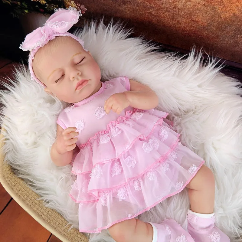 1pcs 50 ซม.ครึ่งกาวตุ๊กตาเด็กทารก Reborn 3D-ภาพวาดผิวและมือภาพวาดผม 20 นิ้วผ้านุ่มตุ๊กตาน่ารักของขวัญวันเกิด