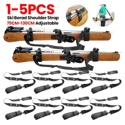Ski Borad Shoulder Carrier Strap Adjustable Skiing Pole Shoulder Hand Carrier Leash Outdoor Sports Skiing Accessories
