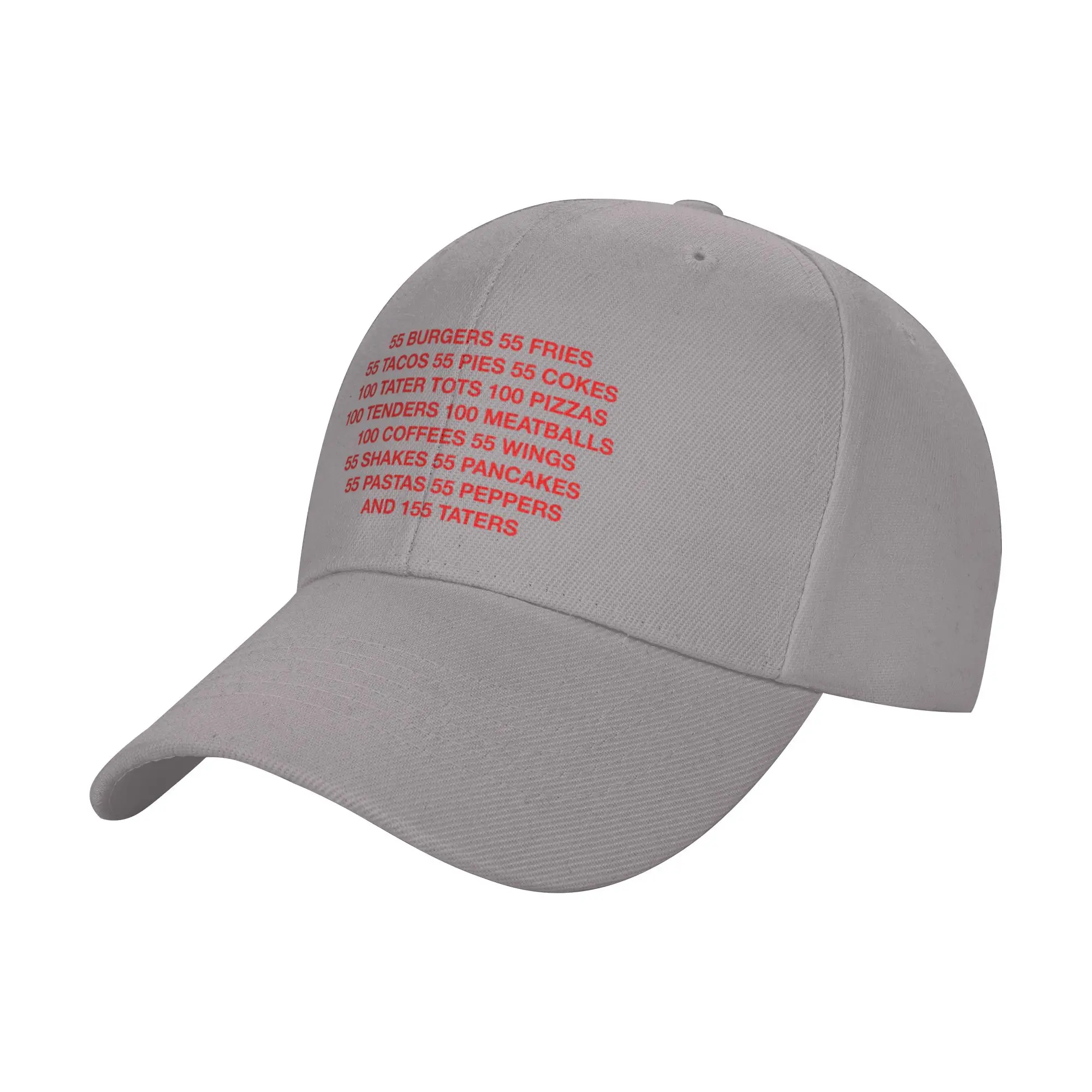 55 Burgers  55 Fries  55 Tacos  55 Pies Trendy Baseball Cap Rock Climbing High Profile Sun Hat