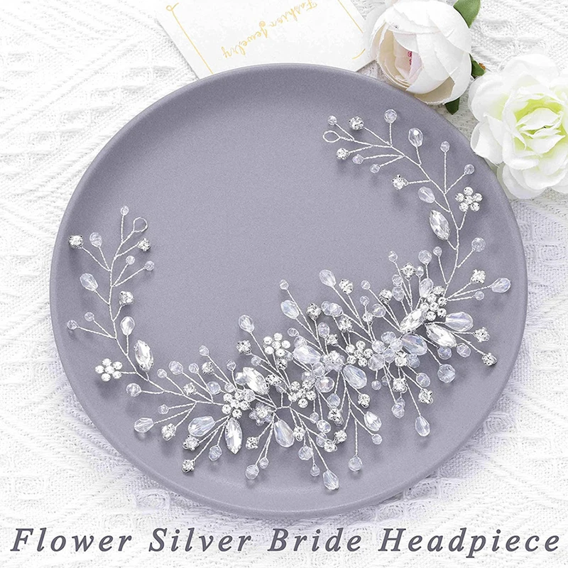 Pearl Crystal Wedding Hair Combs Hair Accessories for Bridal Flower Headpiece Headbands Women Bride Hair ornaments Jewelry