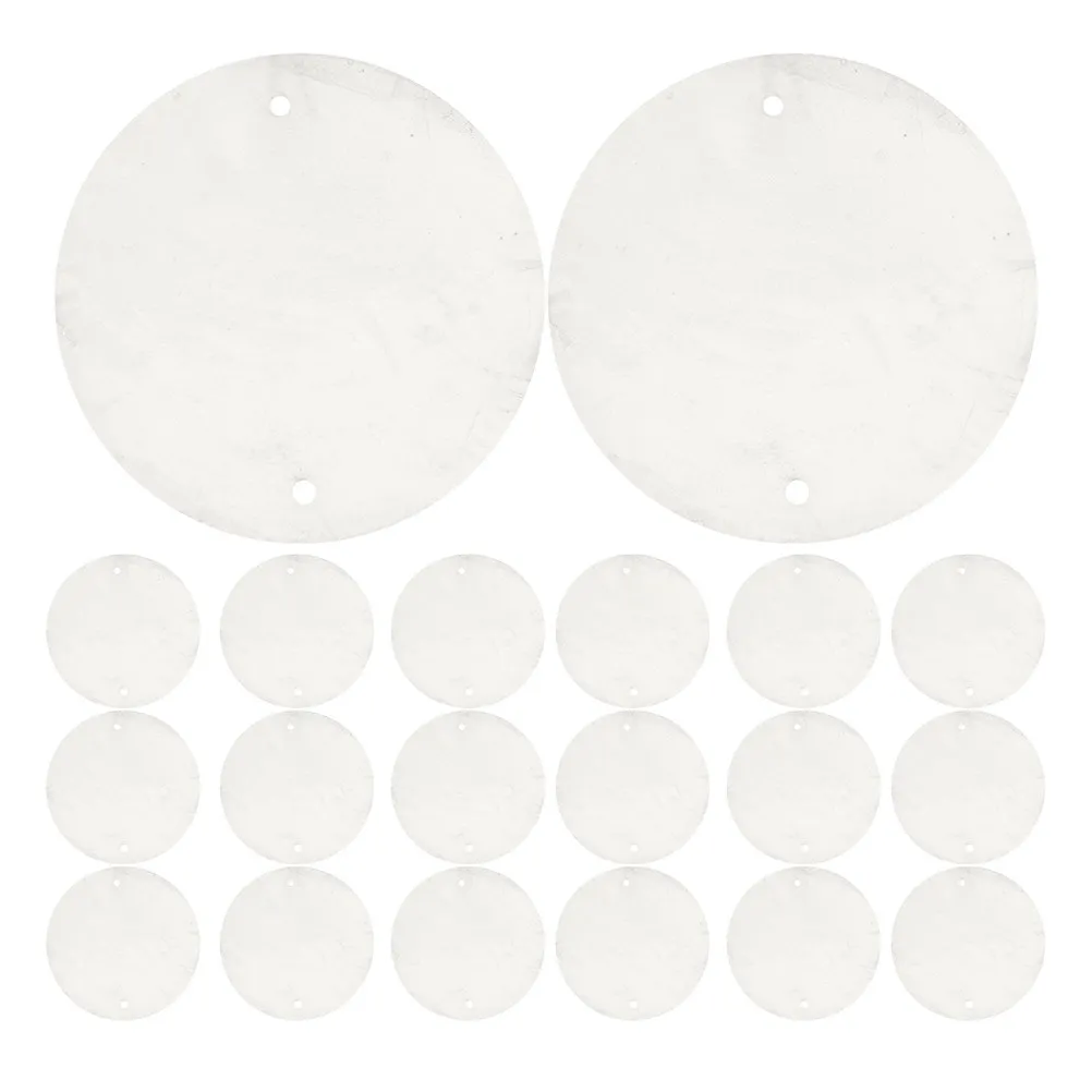 

100Pcs Flat Round Shell Pieces Smooth Natural Dual Hole Shells for DIY Jewelry Making Wind Chime Craft Home Decor Craft Supplies