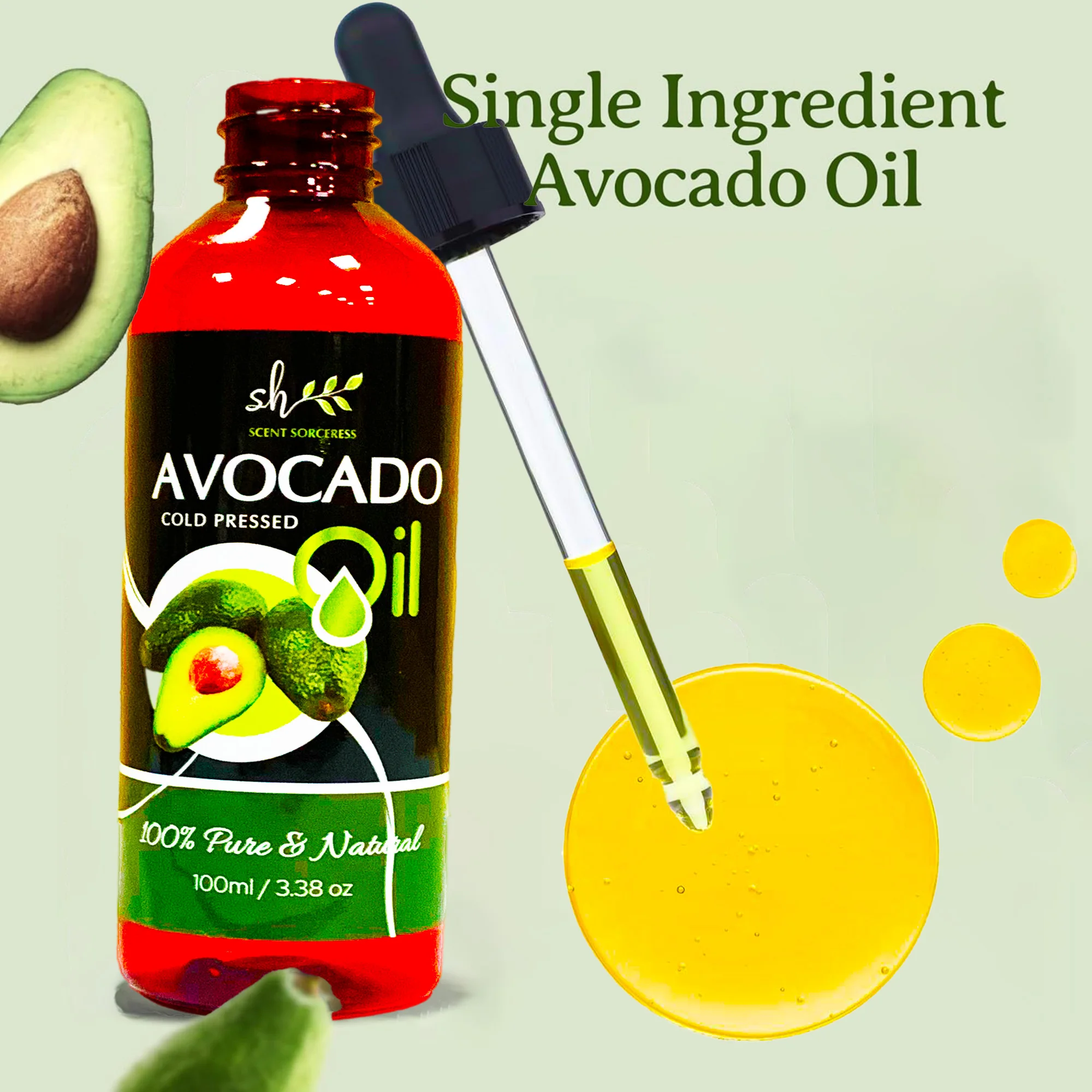 

100ml Avocado Massage Spa Aromatherapy Essential Oil Nourishing Brighten Skin for All Itchy Skin Relaxation Christmas Gift