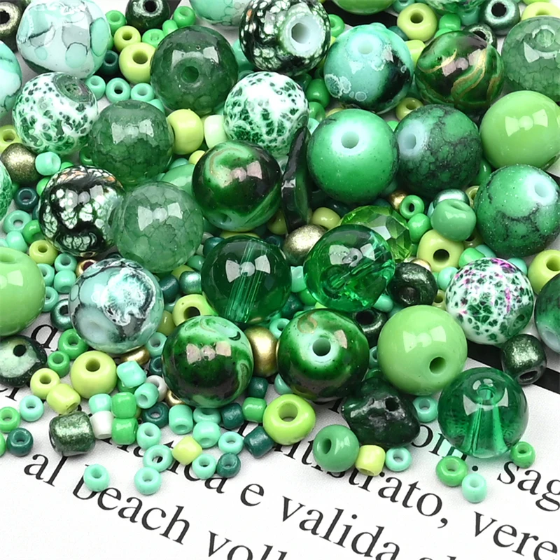 

8mm Mixed SeedBeads Crushed Stone Round Pearls Spacer Beads Combination Glass Beads Bulk For Jewelry Making Accessories
