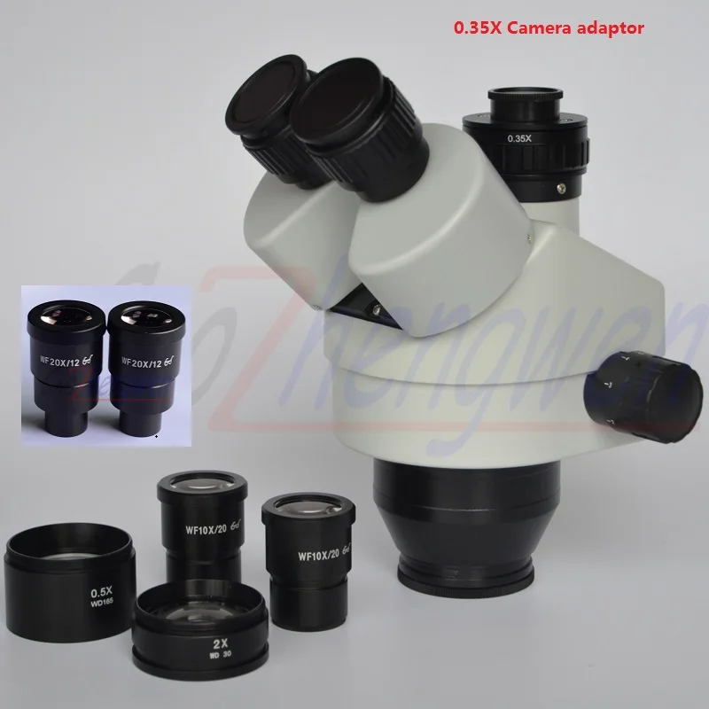 FYSCOPE NEW ARRIVE 3.5X-180X Simul-Focal Trinocular Zoom Stereo Microscope Head + 0.35 C-MOUNT