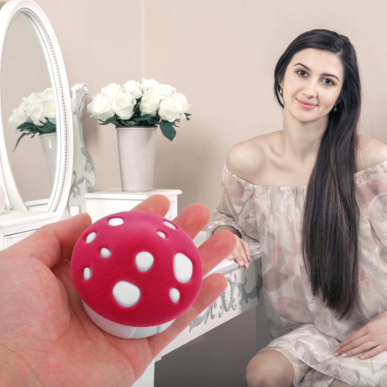 

Mushroom Jewelry Box Rings Organizer Travel Storage Case Vintage Holder Mini Red Flannel Protective Scratch Proof Container