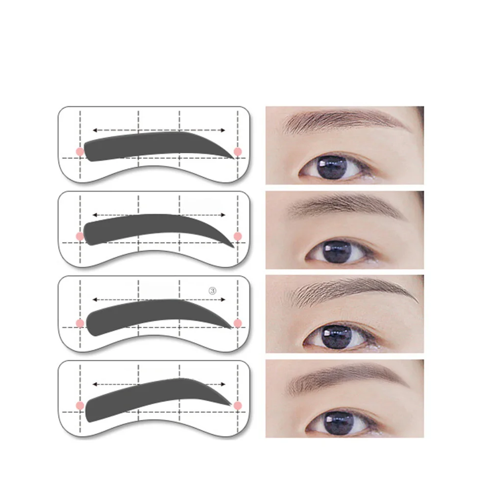 32 Paar Augenbrauen-Aufkleber-Augenbrauen-Schablonen-Set, 8 Stile, präzises, einfaches Tracing-Make-up-Werkzeug für symmetrische Augenbrauen, DIY-Vorlage