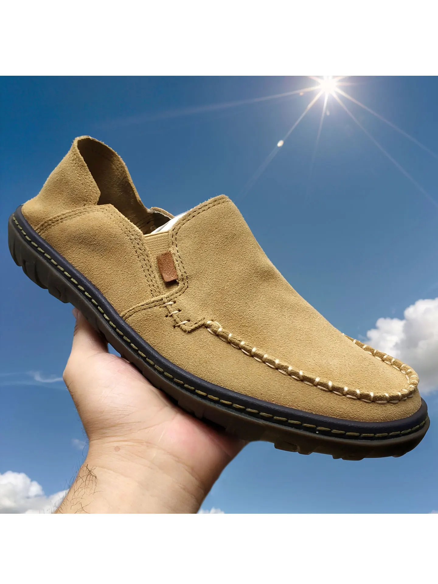 

Мужские низкие рабочие туфли-слипоны из натуральной кожи, дышащие, ультралегкие, мягкие, для активного отдыха, повседневные, для вождения