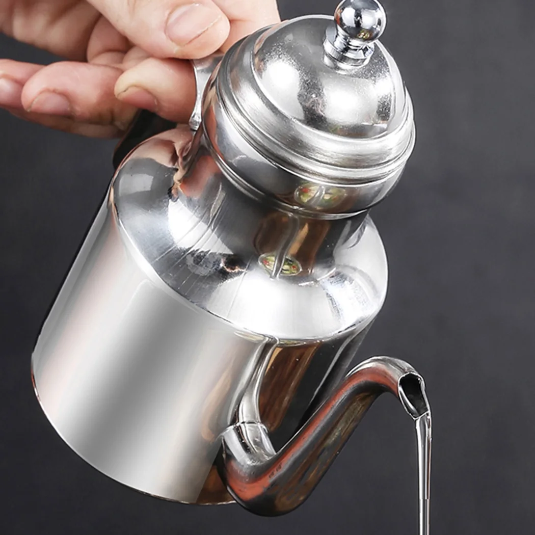 Home Oil Vinegar Dispenser Household Jug Kitchen Silver Steel 1pc Vinegar 310ML Dispenser Oil Olive Pourer Sauce
