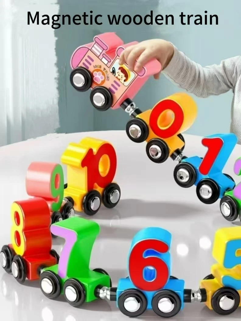 Blocs de construction de Train à chiffres magnétiques enchanteresse et engageant, jouet pour garçons et filles, ensemble de jeu éducatif à assembler magnétique pour enfants de 3 ans et plus