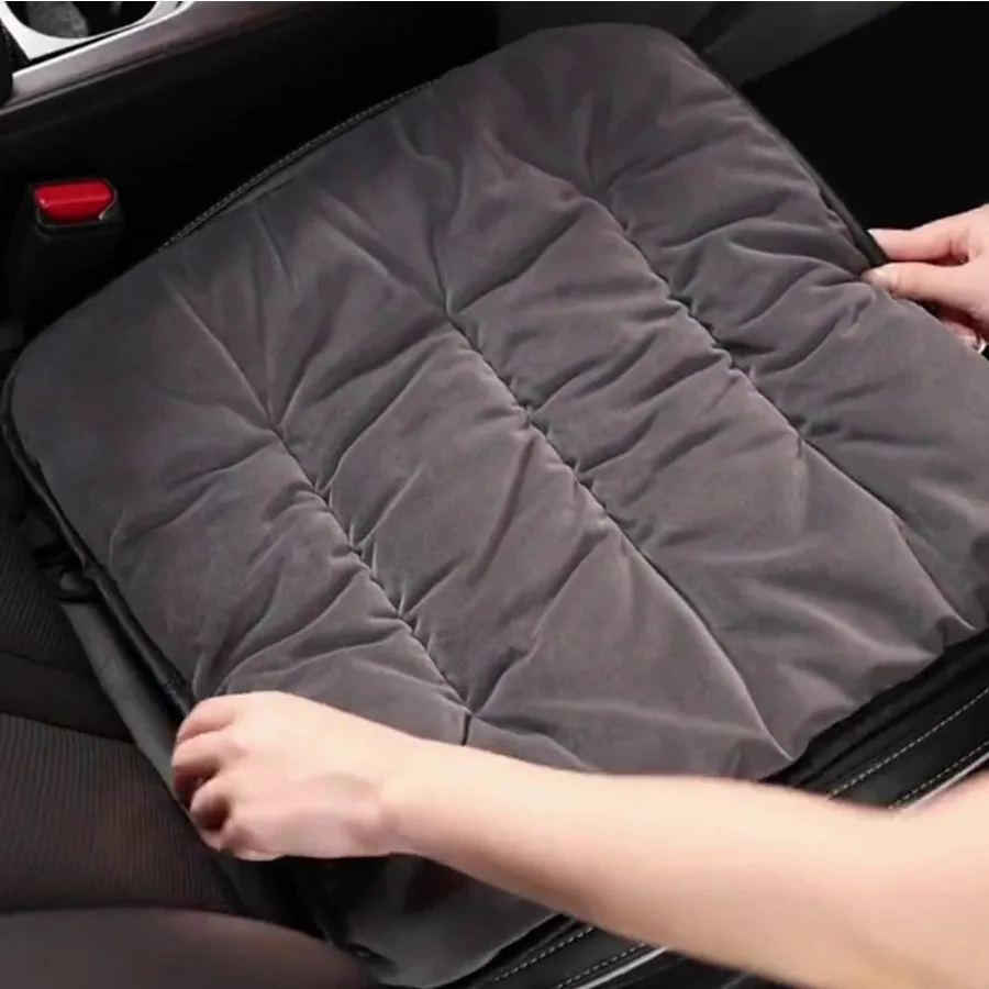 Warm Car Seat Cover Soft Front Seat Cushion Winter Plush Anti Slip Vehicle Chair Protector Universal for 98% Cars