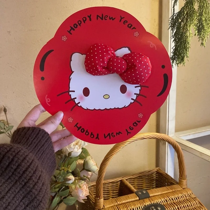 HelloKitty Lucky Three-dimensional Doll Window Sticker Cute HelloKitty 2025 Year of The Snake Home Spring Festival Door Sticker