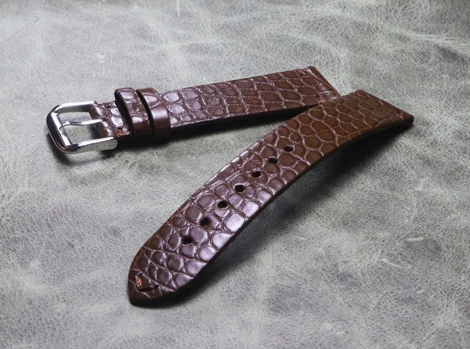 High Quality Watch Accessories Genuine Crocodile Leather Watch Strap Wrist Band  16 18 19 20 21 22mm Black Brown Soft Watchbands