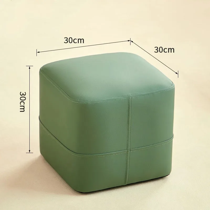Luxury Leather Square Stool 16