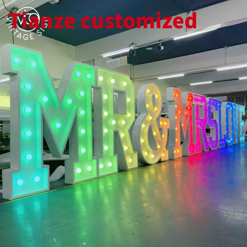 (customized)4FT RGB MR MRS Marquee Letters Marquee Bulbs Light Up Numbers 5ft With Factory Prices