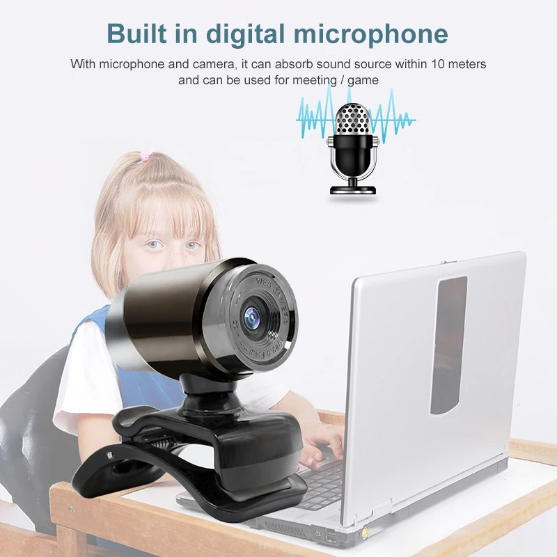 Microphone Camera Plug-and-play Driver-free Computer Webcam Usb 300k Webcamera Camera Webcamera With Built-in Sound-absorbing