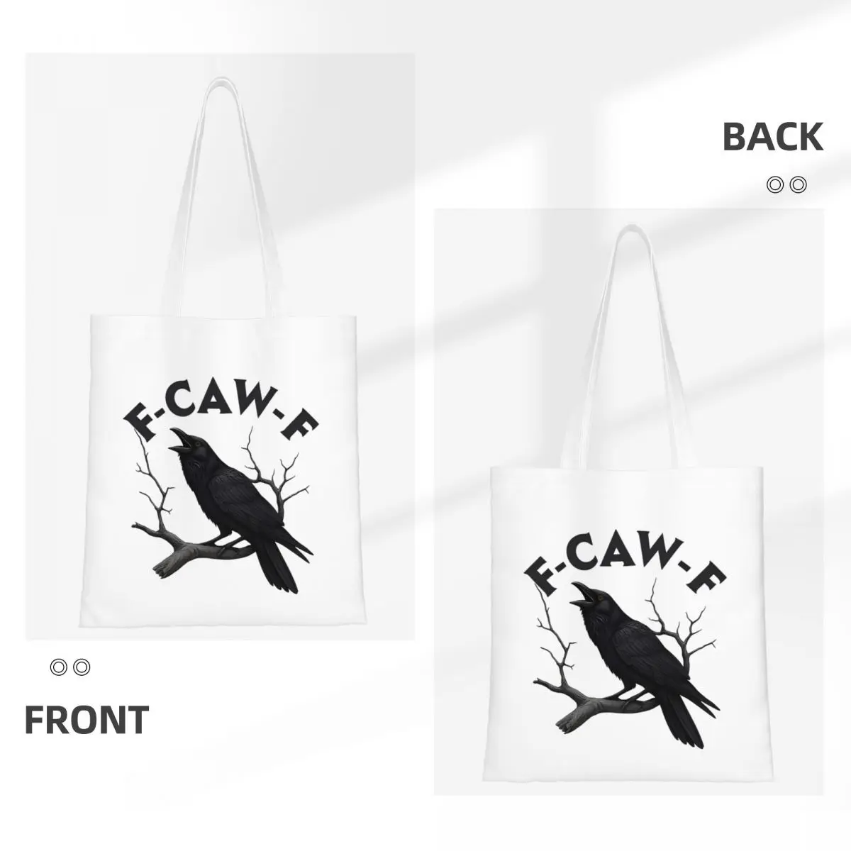 حقيبة يد من القماش F-Caw-F Humor Meme حقائب كتف قابلة لإعادة الاستخدام للجنسين