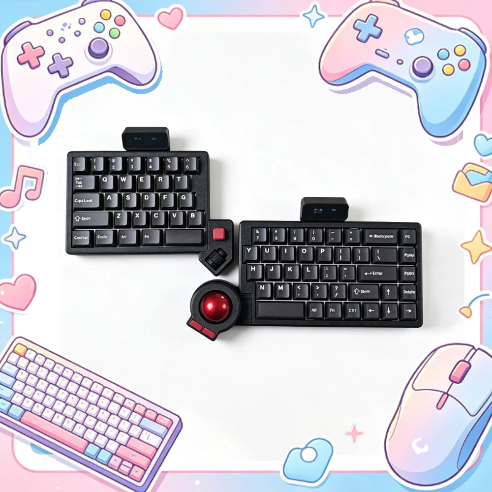 Wireless Split Mechanical Keyboard Kit 2.4g Wireless Hot-Swap Screen RGB Lighting Effect Ergonomic Office Gaming Keyboard Gift