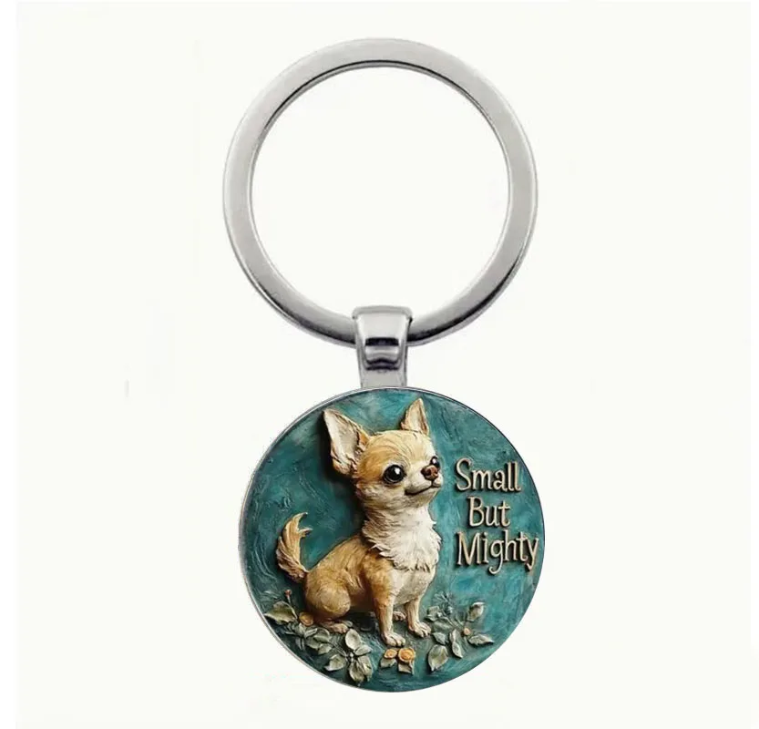 Ретро-брелок-чихуахуа-—-с-надписями-«маленькими-но-мощностями»-цветочными-украшениями-и-дизайном-из-цинкового-сплава-прочным-домашним-животным