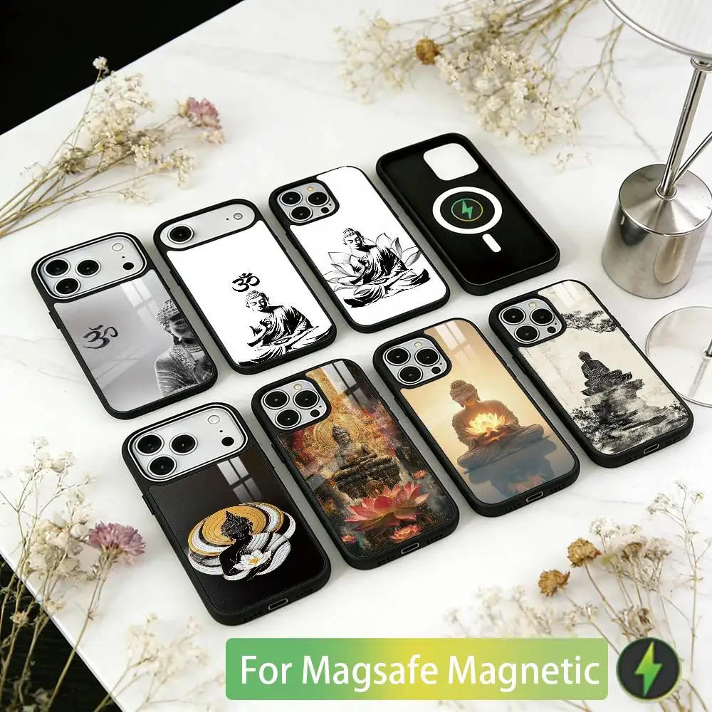 

Buddha Art Pattern Phone Case For iPhone17,16,15,14,13,12,11 Plus,Pro Magnetic For Magsafe Wireless Charging