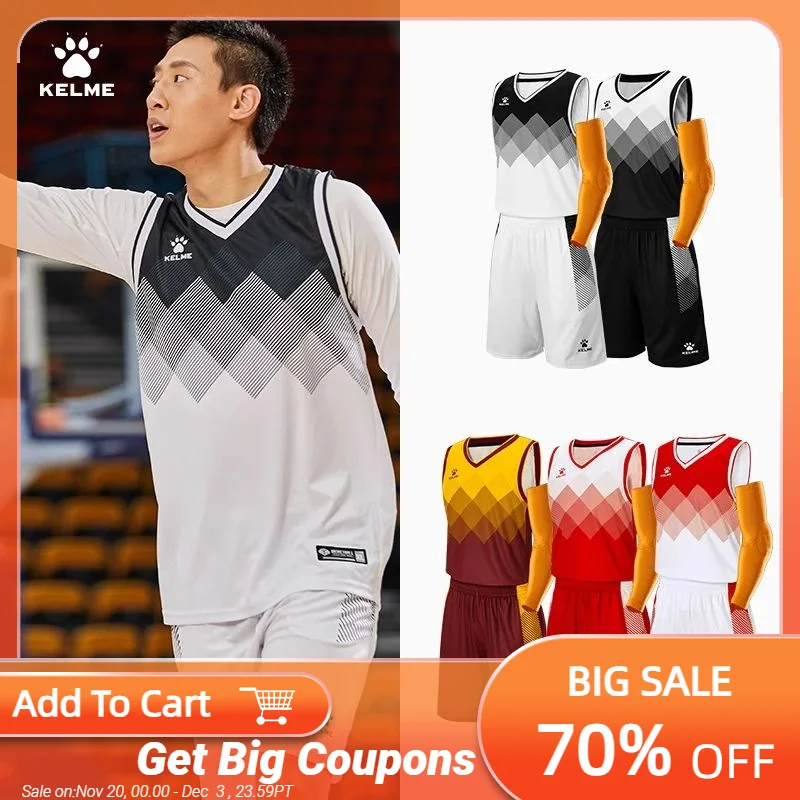 Kelme Men's Basketball Suit Customization College Student Competition Team Uniform American Training Uniform Jersey Customizatio