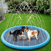 100/150/200cm Summer Pet Swimming Pool Inflatable Water Sprinkler Pad Play Cooling Mat Outdoor Interactive Fountain Toy for Dogs