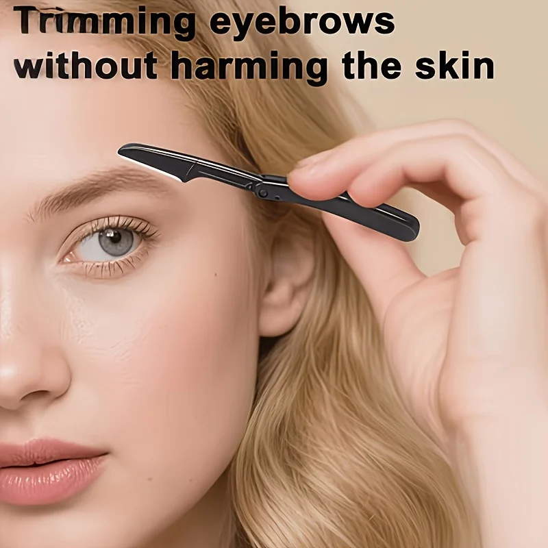 Stainless Steel Rose Golden 1/7pcs Eyebrow Grooming Kit, Includes Eyebrow Comb, Scissors, Razor, and Tweezers, Makeup Tool Set view 6