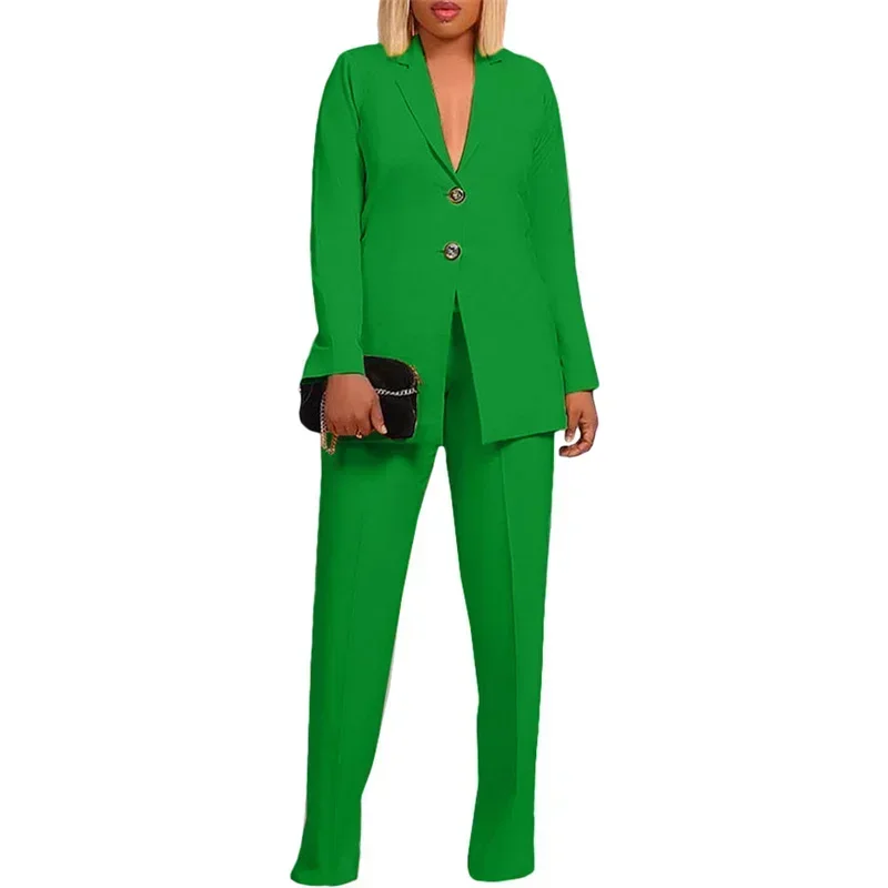 Business Work Wear Pant Suits Women Two Piece Set Office Lady Single-breasted Blazer Coat and Pants Matching Sets Outfit Uniform