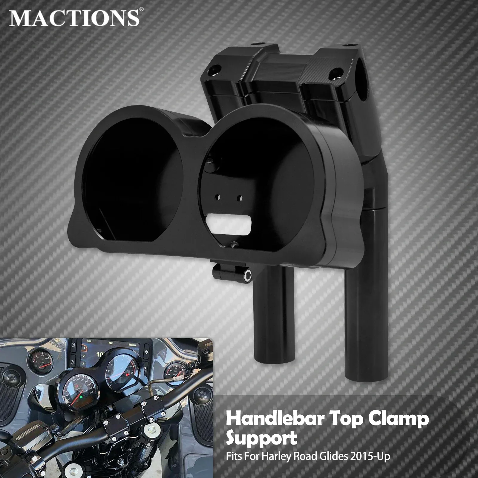 Motorcycle Handlebar Top Clamp Support Kit Instrument Handlebar Control Bracket For Harley Touring Road Glide FLTRX 2015-2023