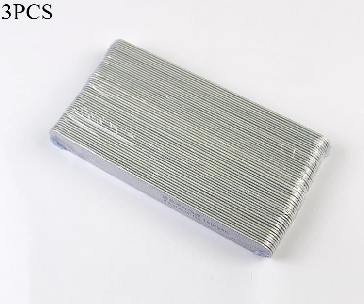 

3pc nail file strips, purple core nail file sponge strips, double-sided gel nail polish remover strips