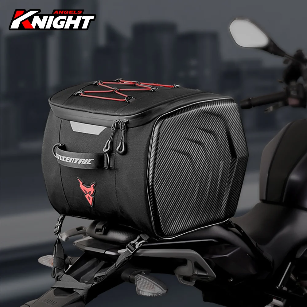 

Motorcycle Bag Waterproof 30L Large Capacity Back Seat Bag Motor Riding Reflective Portable Off-road Helmet Bag Outdoor Travel