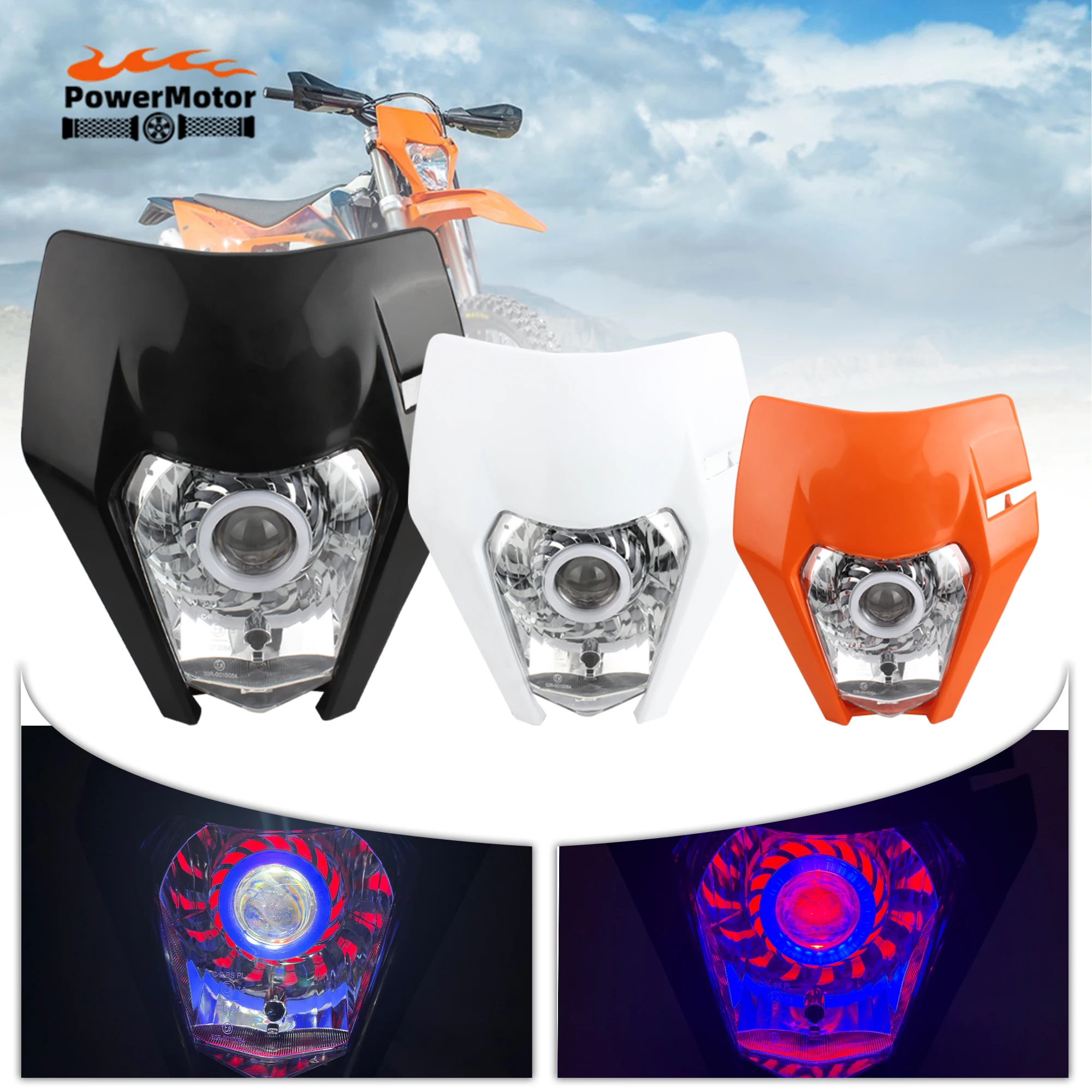 

Motorcycle Headlight Fairing For KTM EXC 300 XC SX 125 250 350 450 LED DirtBike Enduro Motocross Headlamp Modified Accessories