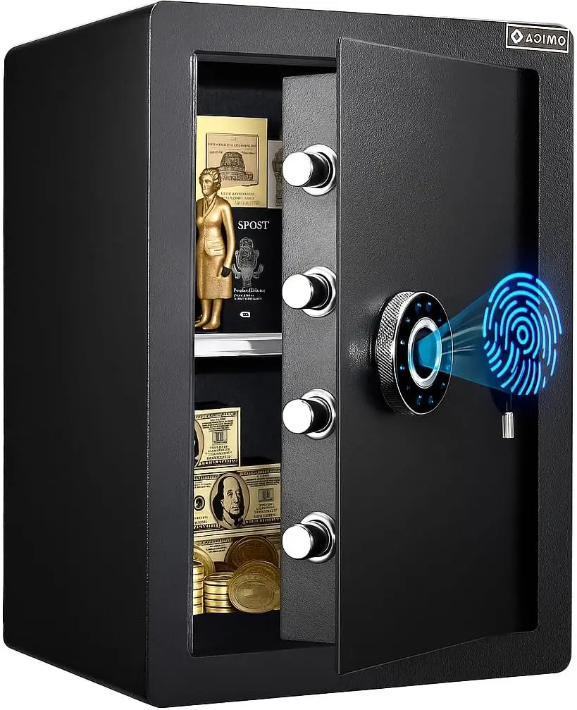 Biometric Fireproof Safe 2.8 Cuft, Large Heavy-Duty Security Safe Box with Fingerprint & Password Access, Alarm System, Removabl